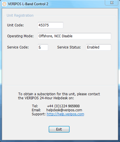 From the main menu select Unit Registration to open the registration window